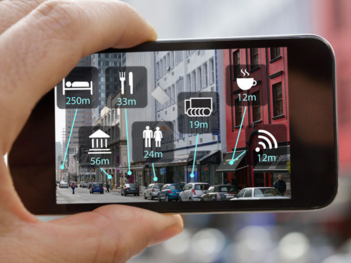 Imagen de realidad aumentada en teléfono inteligente Imagen de realidad aumentada en teléfono inteligente
