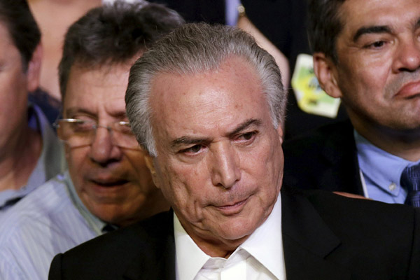 Temer no apoyará al candidato presidencial de partido aliado