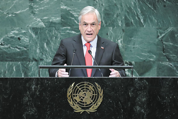 Piñera arremete contra Maduro en la ONU y Bachelet pide ingreso de observadores a Venezuela