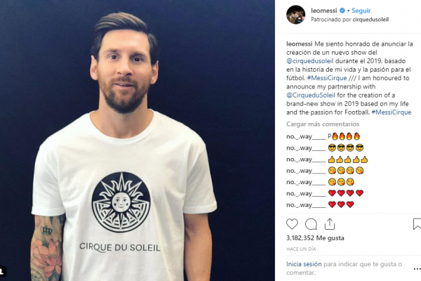 Messi será el protagonista del próximo show global del Cirque Du Solei