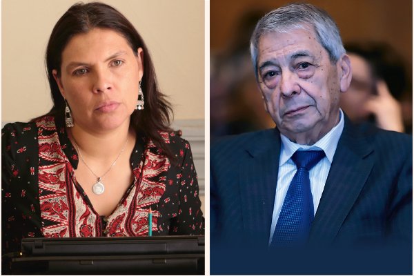 <p>Bárbara Figueroa, presidenta de la CUT. Arturo Martínez, presidente de la CTCH. / Foto: Rodolfo Jara</p>