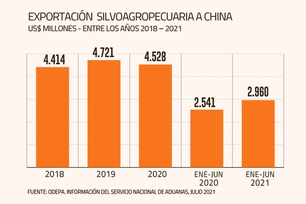 <p>Envíos de frutas a China alcanzó registro histórico a junio en medio de preocupación por escasez de embalajes</p>