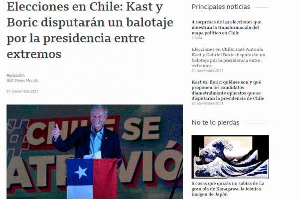 Diarios del mundo analizan disputa entre Kast y Boric de cara a la segunda vuelta presidencial