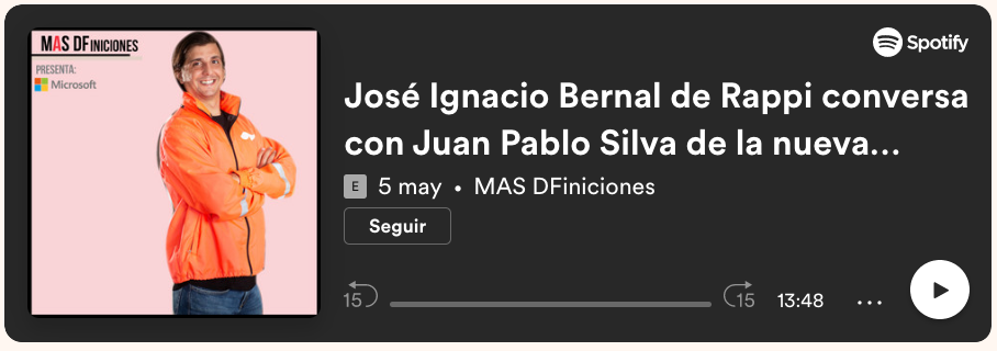 <p>José Ignacio Bernal de Rappi conversa con Juan Pablo Silva de la nueva apuesta de la aplicación</p>