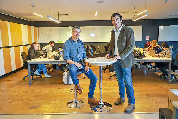<p>El presidente de Cumplo, Nicolás Shea, junto al gerente general de la firma, Gonzalo Kirberg. Foto: Julio Castro</p>