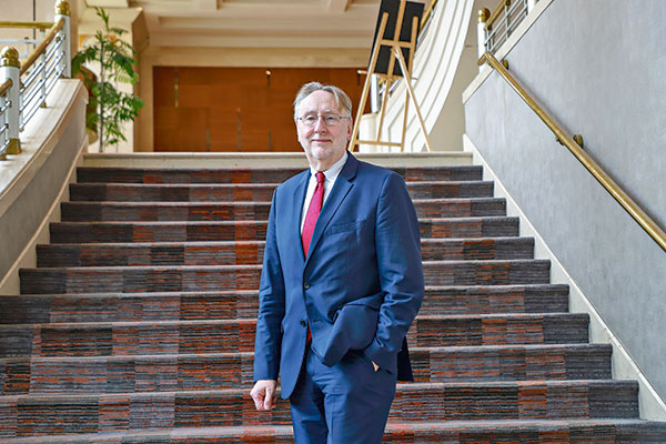 <p>Bernd Lange lidera la comitiva que ayer se reunió con la canciller Urrejola. Foto: Julio Castro</p>