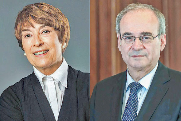 <p>Elena Serrano directora de Bancoestado. Óscar gonzález gerente general de BancoEstado</p>