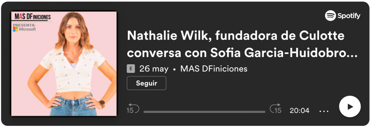 <p>Nathalie Wilk, fundadora de Culotte conversa con Sofia Garcia-Huidobro de la expansión de la empresa</p>