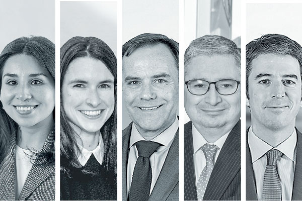 <p>Marcela Silva, socia PPU. Isabel Monge, directora del área financiera de Prieto. Rodrigo Sepúlveda, socio Cariola Diez Pérez-Cotapos. Rodrigo Sepúlveda, socio Cariola Diez Pérez-Cotapos. Pedro García, socio Garrigues. Juan Antonio Parodi, socio Cariola Diez Pérez-Cotapos.</p>