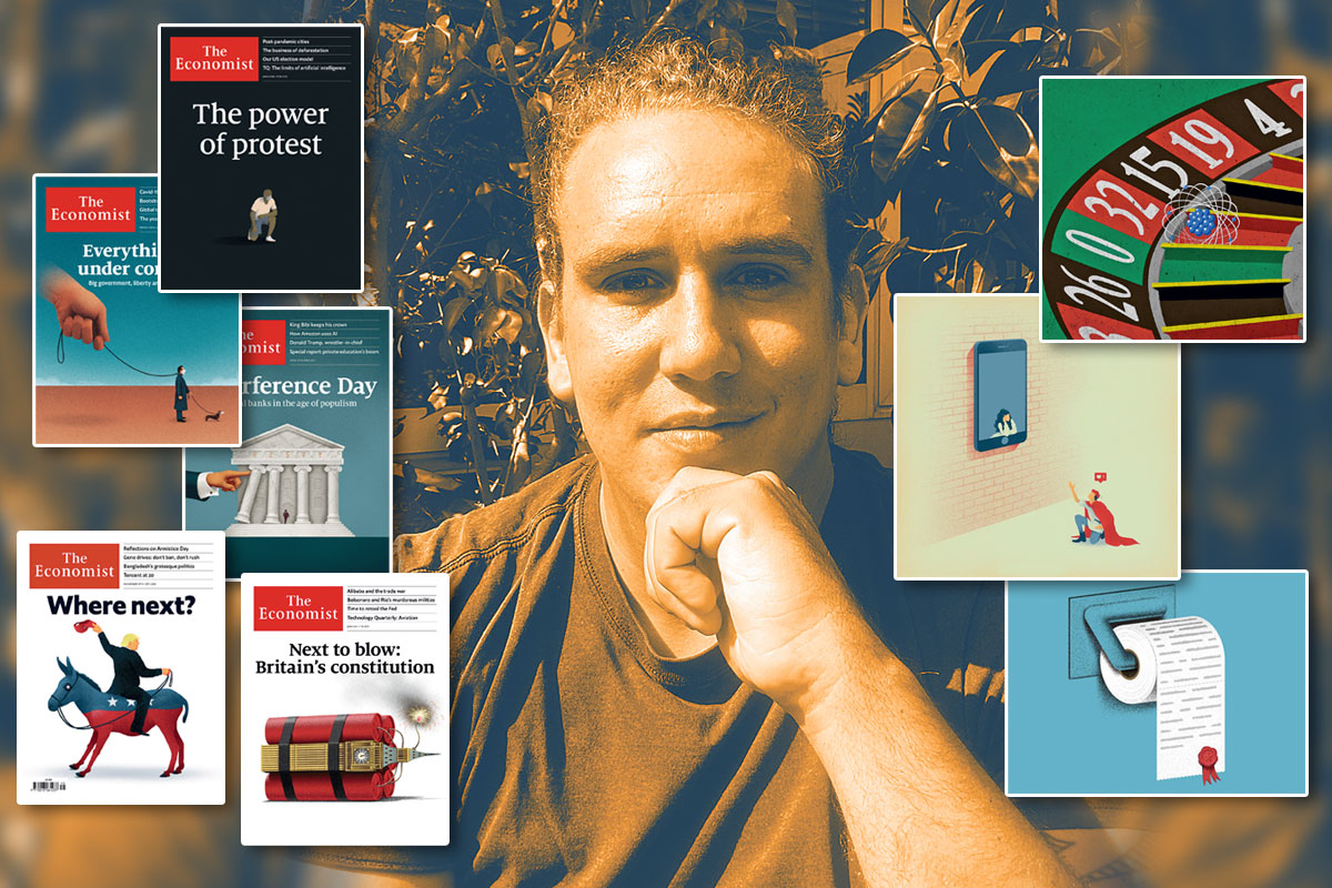 <p>Dibujante de The Economist que ilustró el proceso constitucional chileno: “Di opciones más neutrales, pero se fueron por la más dura”</p>
