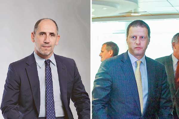 <p>Miguel Mata y Jorge Andrés Saieh. Foto: Julio Castro y Archivo</p>