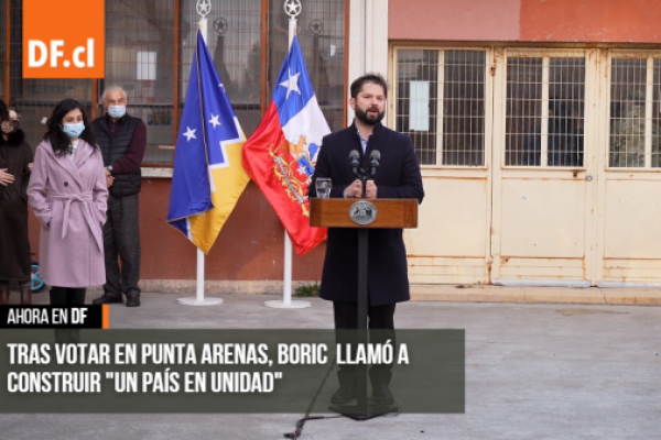 <p>Ahora en DF | Tras votar en Punta Arenas, Boric llamó a construir "un país en unidad"</p>