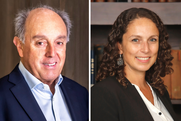 <p>El nuevo director de Banchile AGF, Andrés Lagos, y la gerenta general, Gabriela Gurovich.</p>