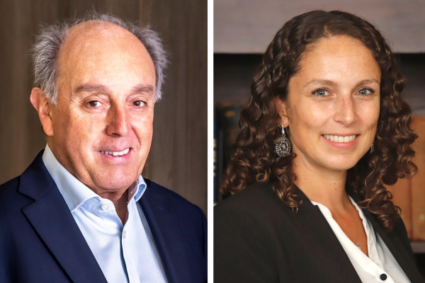 <p>El nuevo director de Banchile AGF, Andrés Lagos, y la gerenta general, Gabriela Gurovich.</p>