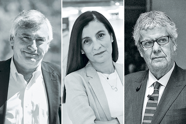 <p>Manuel Marfán, exministro de Hacienda y exvicepresidente del Banco Central.. Soledad Ovando, gerente general de créditos de BancoEstado. Nicolás Eyzaguirre, exministro de Hacienda. Fotos: Julio Castro y Agencia UNO</p>