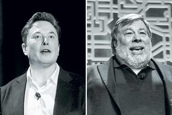 <p>Elon Musk fundador de Tesla, Space X y Open IA. Steve Wozniak cofundador de Apple</p>