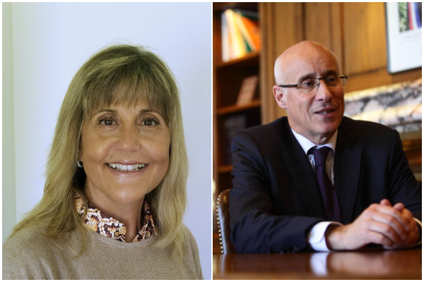 <p>La nueva directora de Banco Internacional, Patricia Norambuena; y el presidente de la compañía, Arturo Tagle. </p>