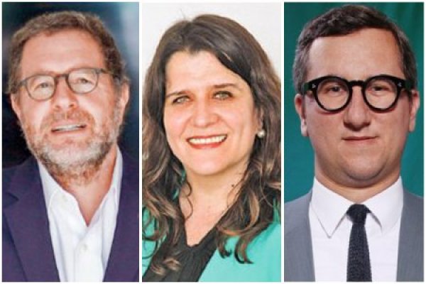 <p>De izquierda a derecha, Felipe Irarrázabal, María Soledad Krause, y Jorge Grunberg. </p>