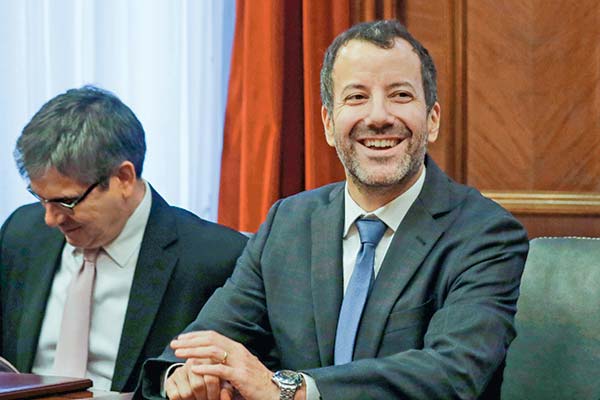 <p>Pablo García fue parte de la delegación presente en el almuerzo en el Council. Foto: Agencia Uno</p>
