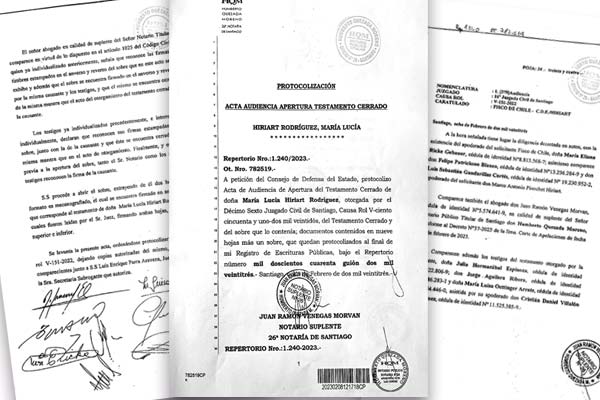 Fisco cita a descendientes de Lucía Hiriart para que se pronuncien si aceptan o rechazan herencia