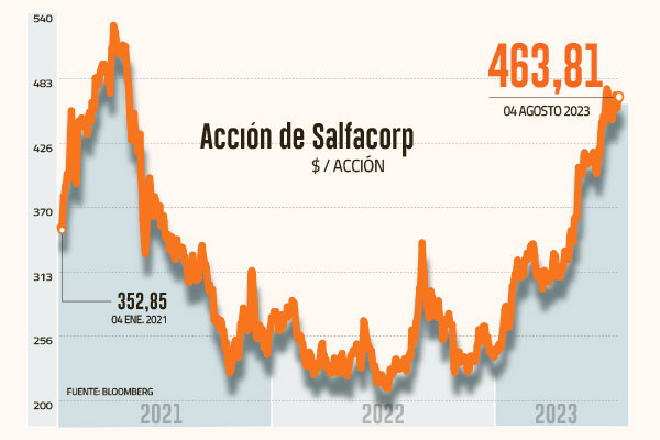 <p>Acción de Salfacorp sube casi 80% en lo que va del año y lidera ranking de 53 acciones chilenas</p>