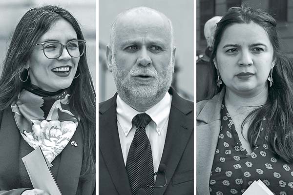 <p>Camila Vallejo, ministra Vocera de Gobierno. Álvaro Elizalde, ministro de la Segpres. Javiera Martínez, directora de Presupuestos. Fotos: Julio Castro y Agencia Uno</p>