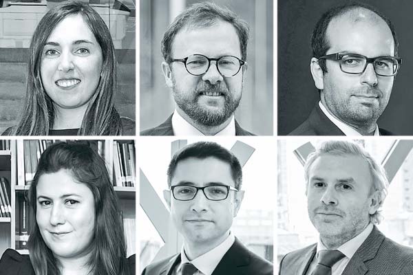<p>Francisca Levin, exjefa de Fusiones. Manfred Zink, exjefe de Fiscalización. Sebastián Castro, exjefe de Estudios de Mercado. Constanza Castelblanco, jefa (s) del área de Fiscalización de Cumplimiento. Felipe Castro, jefe (s) de Estudios de Mercado. Vicente Lagos, jefe (s) del área de Fusiones.</p>