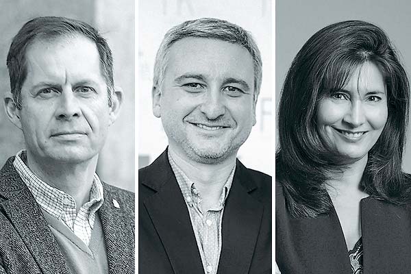 <p>Francisco Agüero, director del Centro de Regulación y Competencia. Jorge Fantuzzi, economista y socio de FK Economics. Karin Moore, coordinadora legal de Clapes UC.</p>