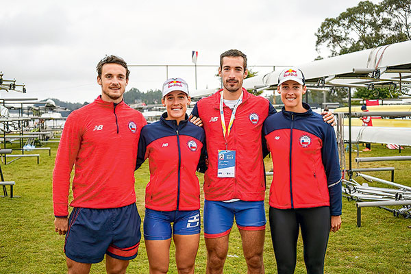 <p>Los cuatrillizos Alfredo, Melita, Ignacio y Antonia Abraham (de izq a der). Todos lograron oro en la modalidad remo cuatro sin timonel.</p>
