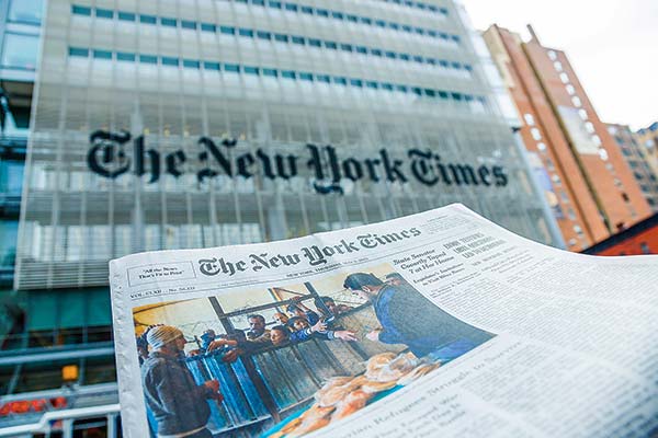 <p>Acciones del New York Times se disparan por suscripciones</p>