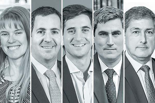 <p> Elizabeth Lehmann, CEO de Corvest. Rodrigo Swett, CEO de Inversiones Consolidadas. Julio Dittborn, managing director de Megeve. José Ignacio Goldsack, CEO de Portoseguro. Patricio Tapia, gerente general de Inversiones Angelini.</p>