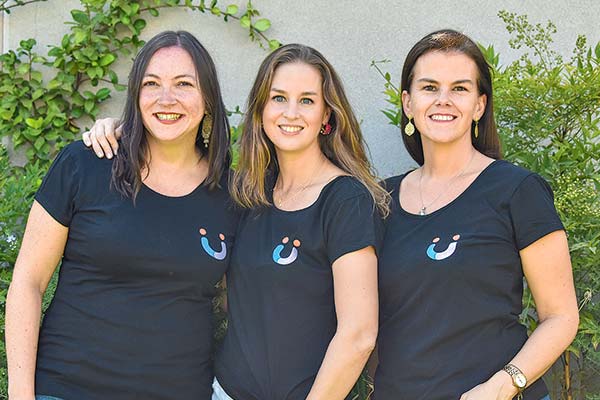 <p>María José Herrera, Francisca De la Piedra, y Javiera Moreno, fundadoras de Umano.</p>