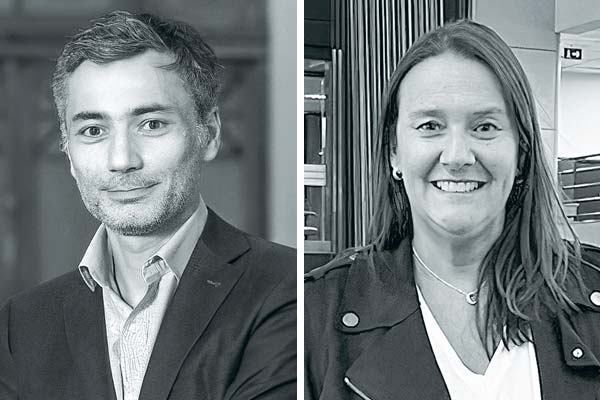 <p>A la izquierda, Esteban Kemp, que asume la gerencia División Marketing y Banca Digital; y la derecha, Claudia Herrera. </p>