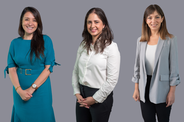 <p>Evelyn Sepúlveda, Ma Paz Aguirre y Constanza Ríos.</p>