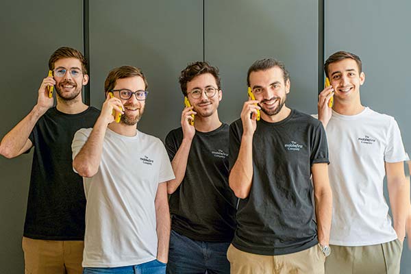<p>Pierre Nicolas,; Ignacio Siel Brunet (CTO y cofundador), Pablo Giraud-Carrier, Jérémy Goillot (CEO y cofundador), y Franco Pinto, de The Mobile-First Company.</p>