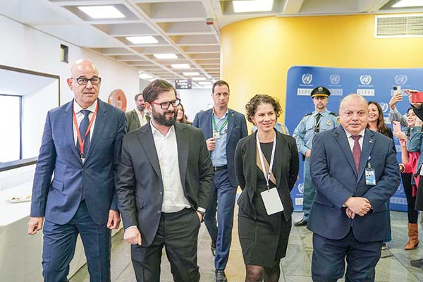 <p>El Presidente Gabriel Boric asistió a la Cepal este lunes a la tercera reunión de la Conferencia de las Partes del Acuerdo de Escazú. Foto: Presidencia</p>