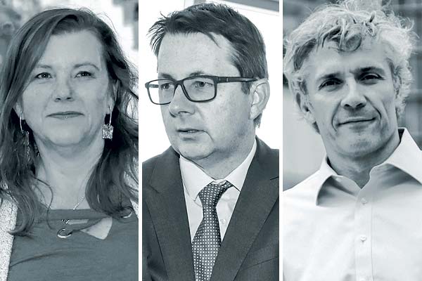 <p>Heike Paulmann, expresidenta de Cencosud. Peter Paulmann, nuevo director de Cencosud. Jaime Soler, nuevo director de Cencosud Shopping. Fotos: Julio Castro y Archivo </p>