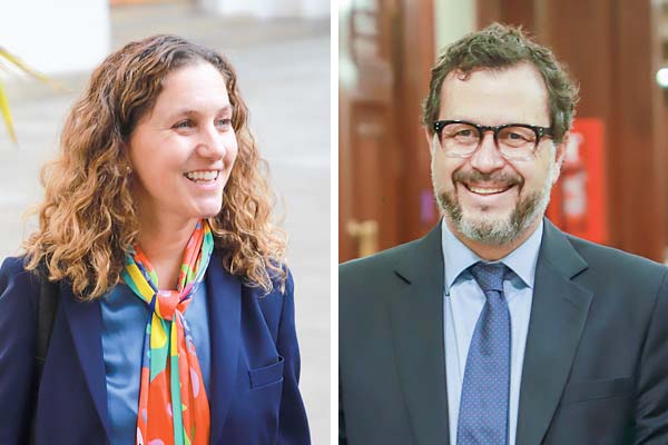 <p>Rodrigo Hinzpeter, presidente del consejo empresarial Chile-Argentina de la Sofofa. Rosario Navarro, presidenta de la Sofofa. Fotos: Julio Castro</p>
