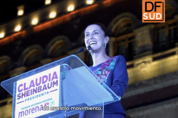 <p>Ahora en DF SUD | Claudia Sheinbaum gana elecciones en México y es la primera mujer presidenta del país</p>