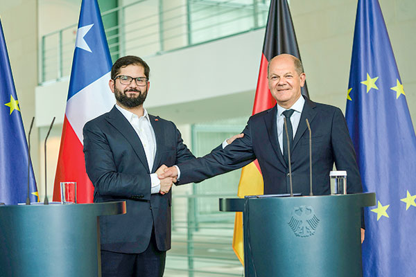 <p>Una declaración conjunta realizaron el Presidente Boric y el canciller alemán Olaf Scholz.</p>