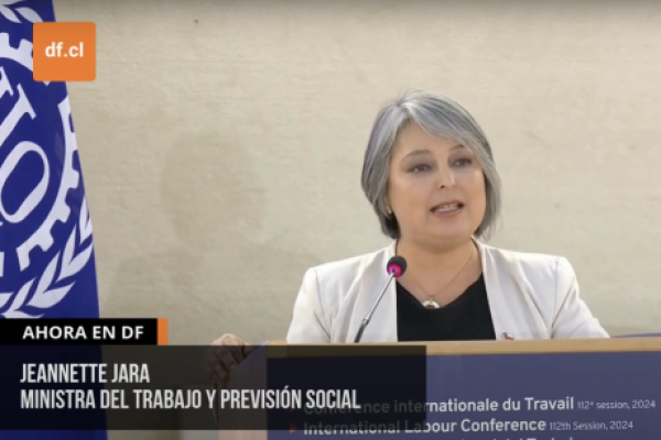 <p>Ahora en DF | Jara reafirma ante la OIT el envío de un nuevo proyecto de equidad salarial al Congreso e insiste en avanzar en reforma previsional</p>