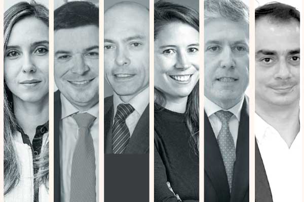 <p>Pamela Alarcón PPU Legal, Luis Felipe Merino Garrigues, Francesc Muñoz Cuatrecasas, Sofía O´Ryan DLA Piper, Antonio Ortúzar Baker Mckenzie, Paul Handal. Fotos: Rodolfo Jara y Archivo</p>