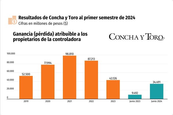Utilidades de Viña Concha y Toro anotan crecimiento de tres dígitos en el primer semestre