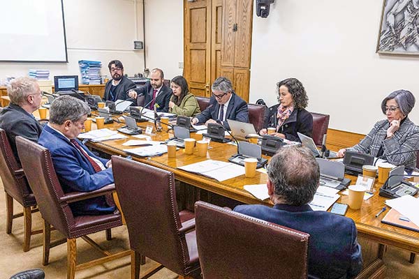 <p>El ministro Marcel y la directora de Dipres expusieron ayer en el Senado. Foto: Senado</p>