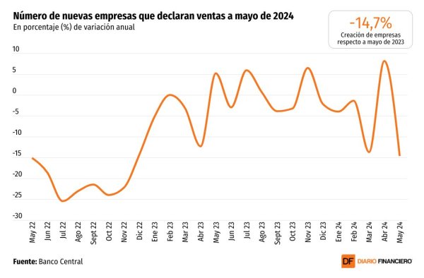 <p>DATA DF | En mayo, la creación de empresas en Chile registró su mayor caída desde noviembre de 2022</p>
