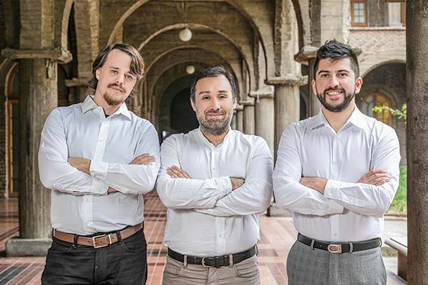 <p>Los cofundadores de Ainwater, Camilo Huneeus, Marcos Pérez y Martín Concha.</p>