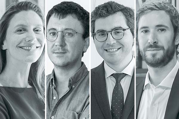 <p>Isabel Espinoza socia Fischer & Cía. Juan Cristóbal Ortega socio Fischer & Cía. Mauricio Carloza socio Allende Bascuñán & Cía. Felipe Fernández abogado Fuensalida del Valle. Fotos: Verónica Ortíz y Julio Castro</p>