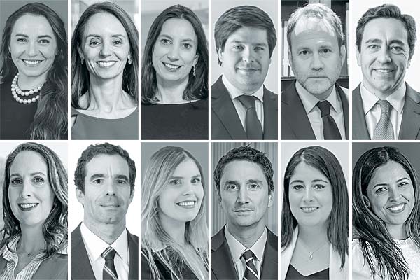 <p>Paulina Silva Bitlaw, Macarena Gatica Alessandri, Paulina Bardón Claro & Cia, José Ignacio Mercado Carey, Claudio Magliona Magliona Abogados, Eduardo Escalona PPU, Carolina Flisfisch, Cariola Diez Pérez-Cotapos, Diego Morandé Guerrero Olivos, Antonia Nudman AZ, Andrés Rodríguez Barros & Errázuriz, Romina Garrido Prieto, Carla Illanes DLA Piper Chile. Fotos: Julio Castro y Archivo</p>