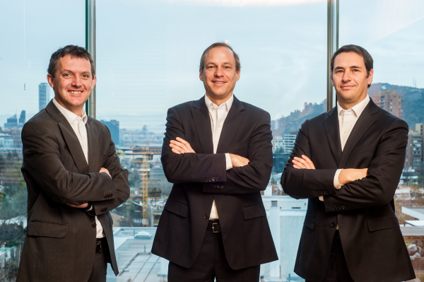 <p>Los socios fundadores de Venturance, Antonio Zegers, Roberto Loehnert y Santiago Valdés</p>