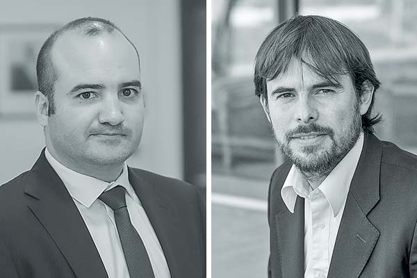 <p>Andrés Sansone, nuevo economista jefe del Santander, y Rodrigo Wagner, nuevo coordinador macro del Ministerio de Hacienda. Fotos: Julio Castro y Archivo</p>